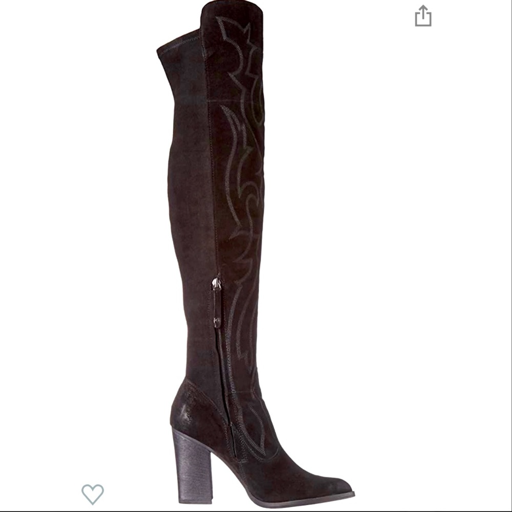 New in Box Dolce Vita Women’s Connor Riding Heel Boots, Black Suede, Over Knee